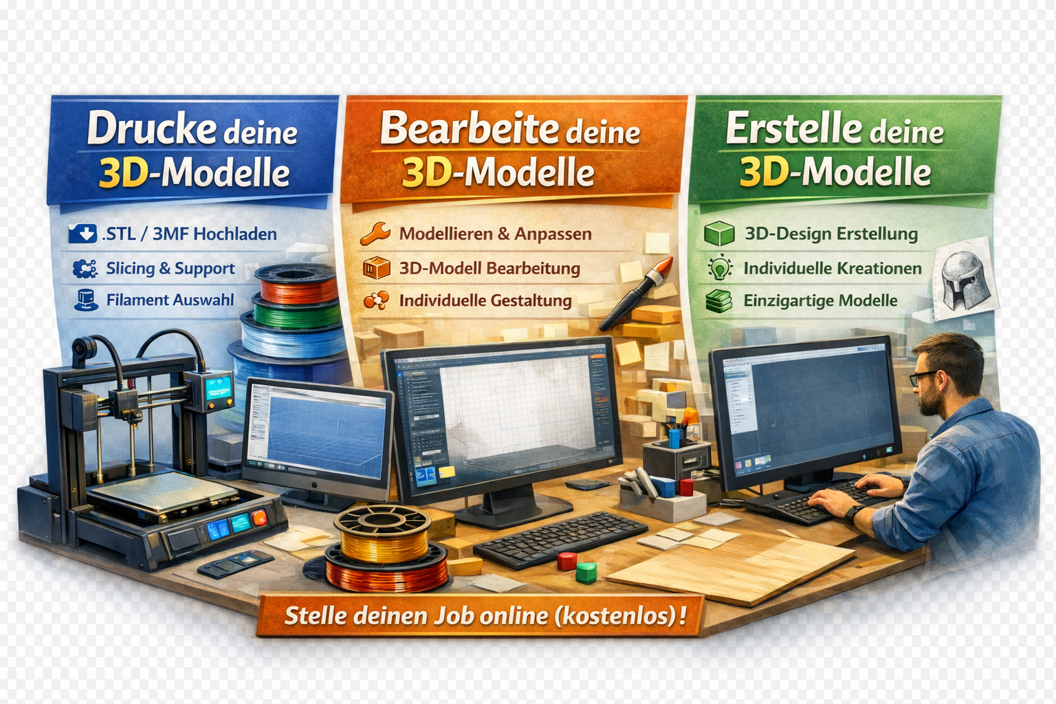 3D-Druck Modelle - Drucke, Bearbeite und Erstelle deine 3D-Modelle